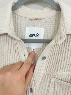 Aerie Cake Batter Anytime Fave Waffle Shirt Oversized Shacket‎ Size XS thumbnail 4