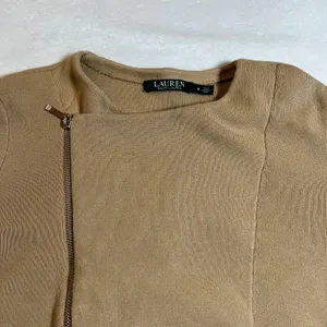 Lauren Ralph Lauren Womens Knit Moto Jacket Size M Zip Pockets Asymmetrical thumbnail 3