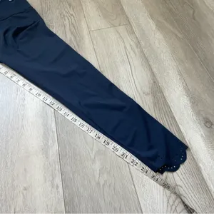 Beyond Yoga Leggings cruz scalloped laser cut womens Navy Blue (medium) workout thumbnail 3