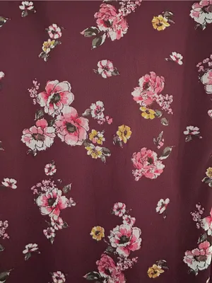 Rue21 Burgundy Floral Midi Slip Dress Formal Stretch Y2K Vintage Comfy Medium thumbnail 3