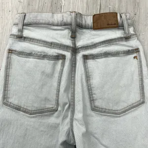 Madewell The Perfect Vintage Wide Leg Light Wash Crop Jeans Flaws 24 thumbnail 4