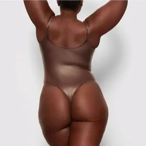 Skims Wet Jersey Thong Tank Bodysuit Cocoa 2XL thumbnail 2