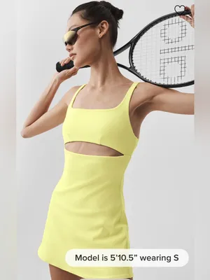 Alo Yoga NWT Slice Tennis in Sunshine Yellow Shorts Underneath Size XS thumbnail 4