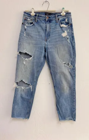 Women's Abercrombie & Fitch Blue High Rise Slim Jeans Size 31 thumbnail 1