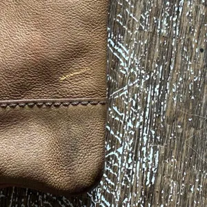 Vintage Fossil Sasha Crossbody‎ Bag Tan Cognac Pebbled Leather Brass Key thumbnail 9