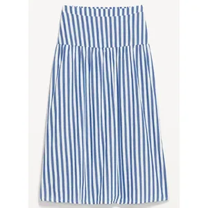 Old Navy Chambray Blue Stripe Dropped Waist Midi Skirt NEW Womens XL Flowy thumbnail 3