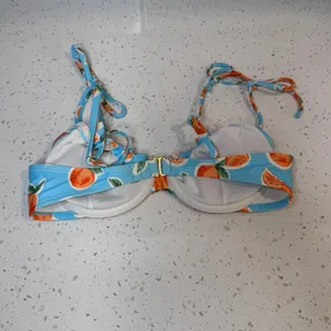 Wild Fable Women Blue Orange Fruit Print‎ Underwire Bikini Top Size Small S thumbnail 2