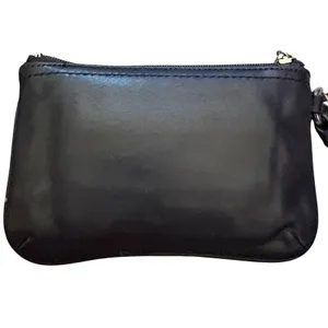 Vintage Coach Glove‎ Tanned Leather Wristlet Small Zip Top Black Silver Hardware thumbnail 4
