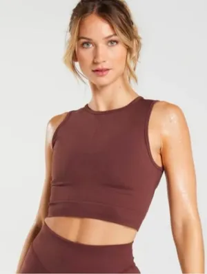 Gymshark Baked Maroon Sweat Seamless Midi Tank Size Small thumbnail 2