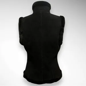 CHAPS Women's Black‎ Faux Suede Faux Fur Vest Small | EUC thumbnail 5