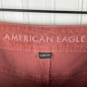 American Eagle Mom Straight Jean Corduroy Pants Stretch Size 4 Salmon Pink Rust thumbnail 6