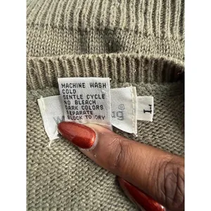 VTG White Stag Women Large Green Knit Sweater Macrame Artsy Cottagecore‎ Retro thumbnail 5