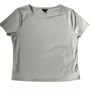 Express Body Contour Crop Top Short Sleeve Ivory Slim Fit Size Medium | 73-19 thumbnail 1
