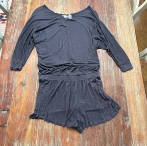 Young Fabulous & Broke Charcoal Long Sleeve Romper Small thumbnail 1