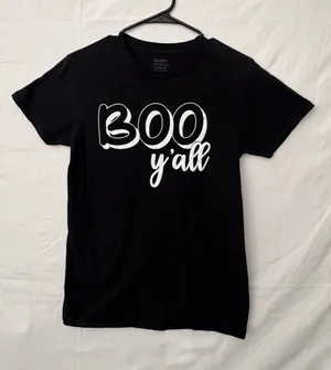 Gildan Unisex Black “BOO y’all” Halloween Graphic Tee Size S(A760) thumbnail 1