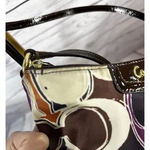Coach Ashley Scarf Print Swingpack Crossbody Purse Signature C Satin Handbag thumbnail 6