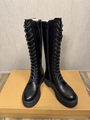 Steve Madden Black Lace-Up Knee-High Platform Boots Size 36=US 5.5-6 thumbnail 13
