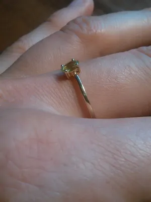 Peridot Oval Solitaire 14K Yellow Gold Over Sterling Silver Ring (Size 9) thumbnail 2