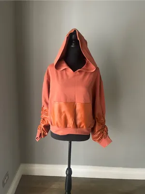 NOLI Burnt Orange Vegan Leather Hoodie thumbnail 10
