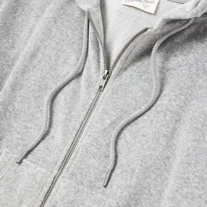 NWT Universal Thread Leisure Studio Velour Hoodie Sweatshirt 92090310 Gray L thumbnail 5