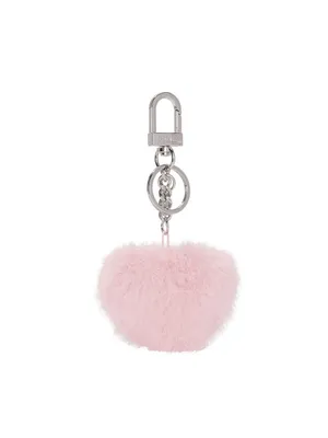 VICTORIA’S SECRET PINK Faux Fur Heart Keychain Bag Charm Dollhouse Pink thumbnail 4