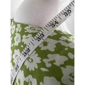 Heartloom Green Floral Wrap Front Romper Puff Sleeve Pockets Large thumbnail 6