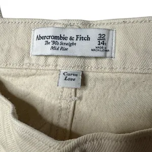 Abercrombie Curve Love 90s Straight Cream Ivory Jeans 32 14R thumbnail 7