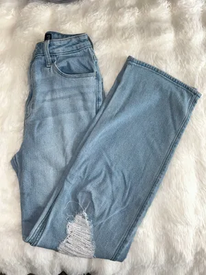 Hollister Light Wash Ultra High Rise Dad Jeans thumbnail 1