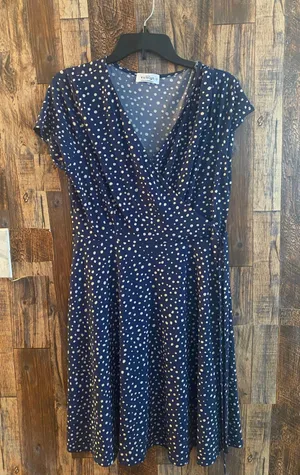 Kaileigh women's blue Polka dot dress size large 39 length x 18 width thumbnail 1