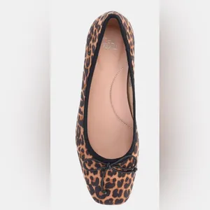 TIME and TRU Womens Block Heel Ballet Style Shoes Size 12 Wide Width Animal New thumbnail 3