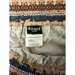 Cruel Denim Desert Stripe Western‎ Cowgirl Shorts Pink Tan Small Pockets thumbnail 4