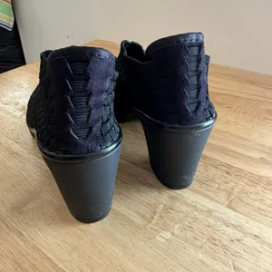 Steven‎ By Steve Madden Woven Heel Womens Eliza Size 8 Black Y2K Block Heel thumbnail 6