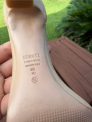 Schutz Cadey-Lee Beige Leather Ankle Strap Heels Size 6B Retail $138 thumbnail 5