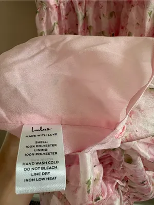 Lulus Sincerely Wondrous Pink Floral Puff Sleeve Tiered Midi Dress Size XL NWT thumbnail 11