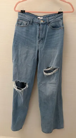 Gianni Bini wide leg ripped jeans thumbnail 1