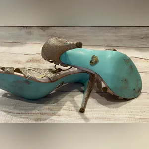 Blue By Betsey Johnson SB-Tee Champagne Glitter Dress Stiletto Heels WOMENS 10 thumbnail 8