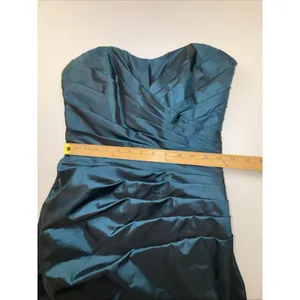 Mori Lee Cocktail‎ Short Dress Womens 10 Green Strapless Satin Formal thumbnail 3