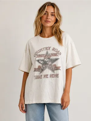 Show Me Your Mumu Cooper Tee Country Road 'Take Me Home' Off-White Large thumbnail 2