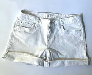 LOFT White Cuffed Denim Shorts thumbnail 1