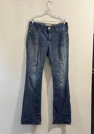 Ariat R.E.A.L Jeans Womens 32L Blue Bootcut Stretch Denim REAL PR Rosa Boot Jean thumbnail 1