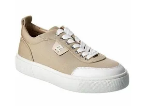 Christian Loubiton Simplerui Flat Beige Bianco Platform Canvas Low Top Sneaker thumbnail 1