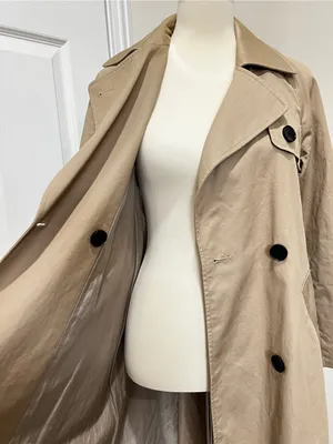 Everlane The Cotton Modern Trench Coat Size XXS Khaki Tan Cornstalk Lined thumbnail 10