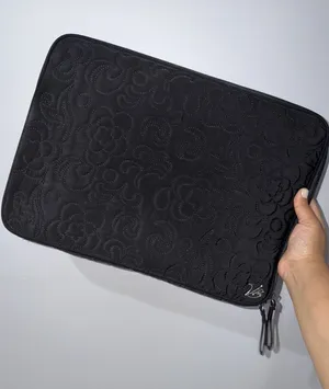 Vera Bradley Bags Quilted Canvas Laptop Bag,‎ Black 17x12" L thumbnail 1