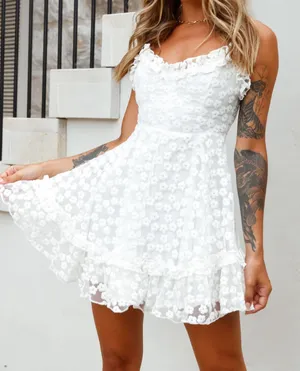 Selfie Leslie Dress White Mini Dress thumbnail 1