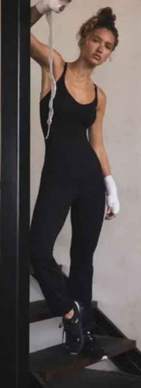 Free People Movement Let’s Bounce One Piece Jumpsuit Black Womens XS thumbnail 1