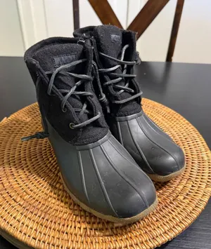 Sperry Saltwater Wool Black Duck Boots Womens 7.5‎ Waterproof Rain STS86440 thumbnail 1