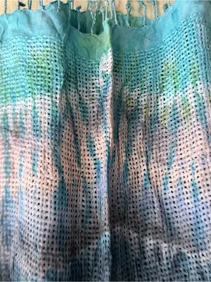 Lightweight Ombre Blue Crochet Scarf & Wrap thumbnail 2