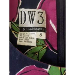 DW3 for David Warren Cotton Tropical Floral Print Sheath Dress Women's Sz 8 thumbnail 5