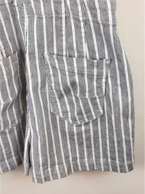 Pilcro Anthropologie The Kit Utility Romper Size 12 Blue White Stripe Cotton thumbnail 11