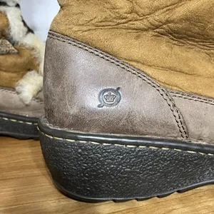 Born Telly Leather Suede Shearling‎ Winter Boots Size 9 40.5 Toggle Closure Brown thumbnail 9